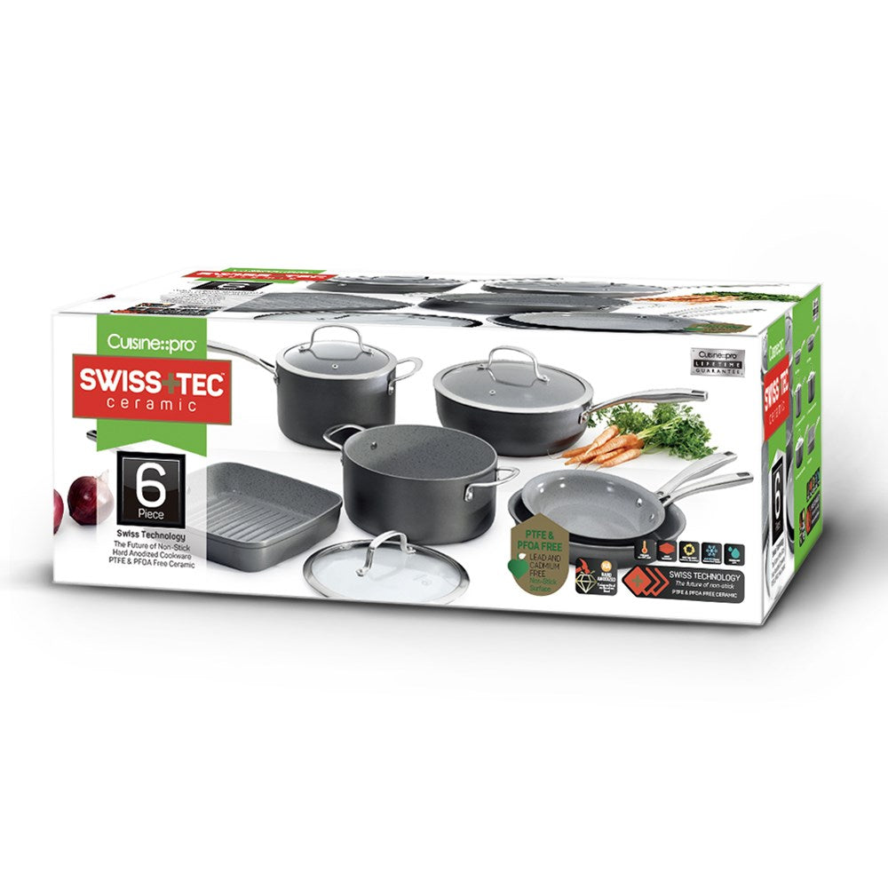 Cuisine::pro Swiss+Tec 6 Piece Ceramic Non Stick Cookware Set