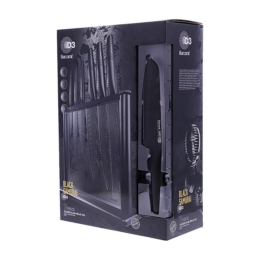 Personalisation For Baccarat iD3 Black Samurai Gozen Knife Block 7 Piece