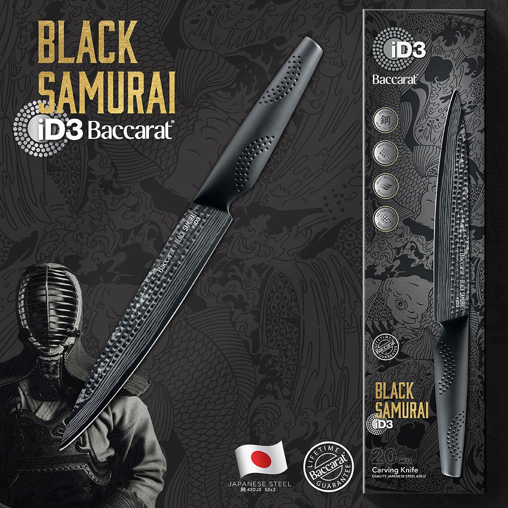 Personalisation For Baccarat iD3 Black Samurai Carving Knife 20cm