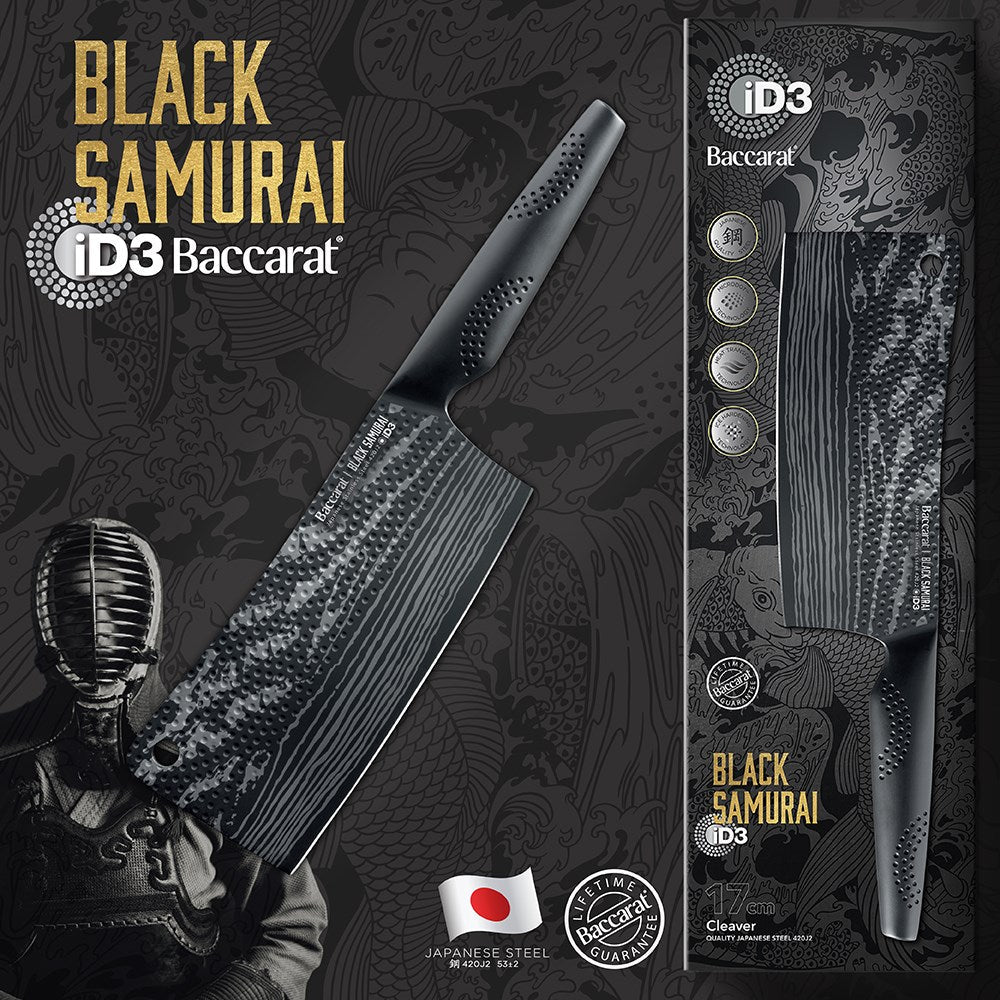 Personalisation For Baccarat iD3 Black Samurai Cleaver Knife 17cm