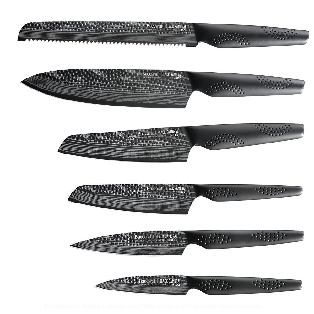 Personalisation For Baccarat iD3 Black Samurai Sakai Knife Block 7 Piece