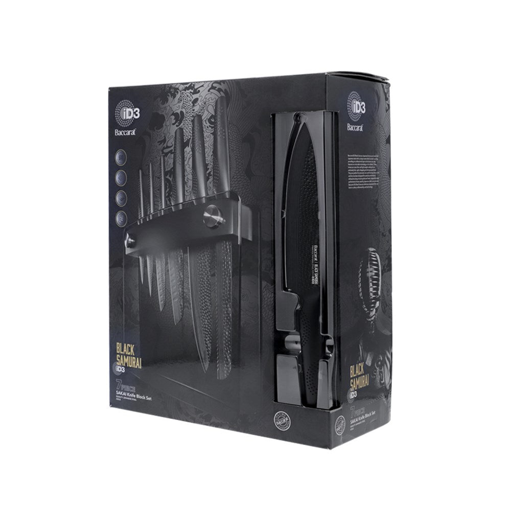 Baccarat iD3 BLACK SAMURAI Sakai Knife Block 7 Piece