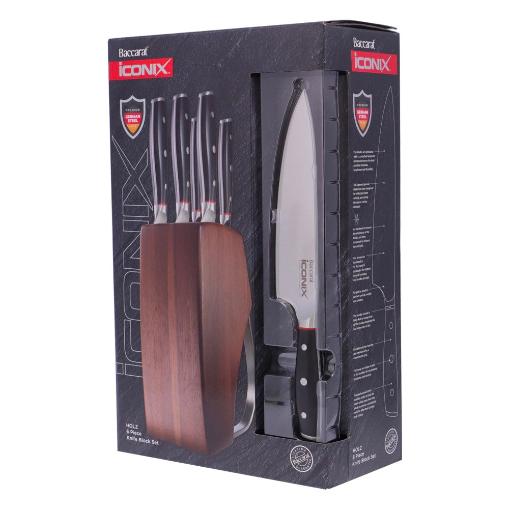 Baccarat iconiX Holz Knife Block 6 Piece