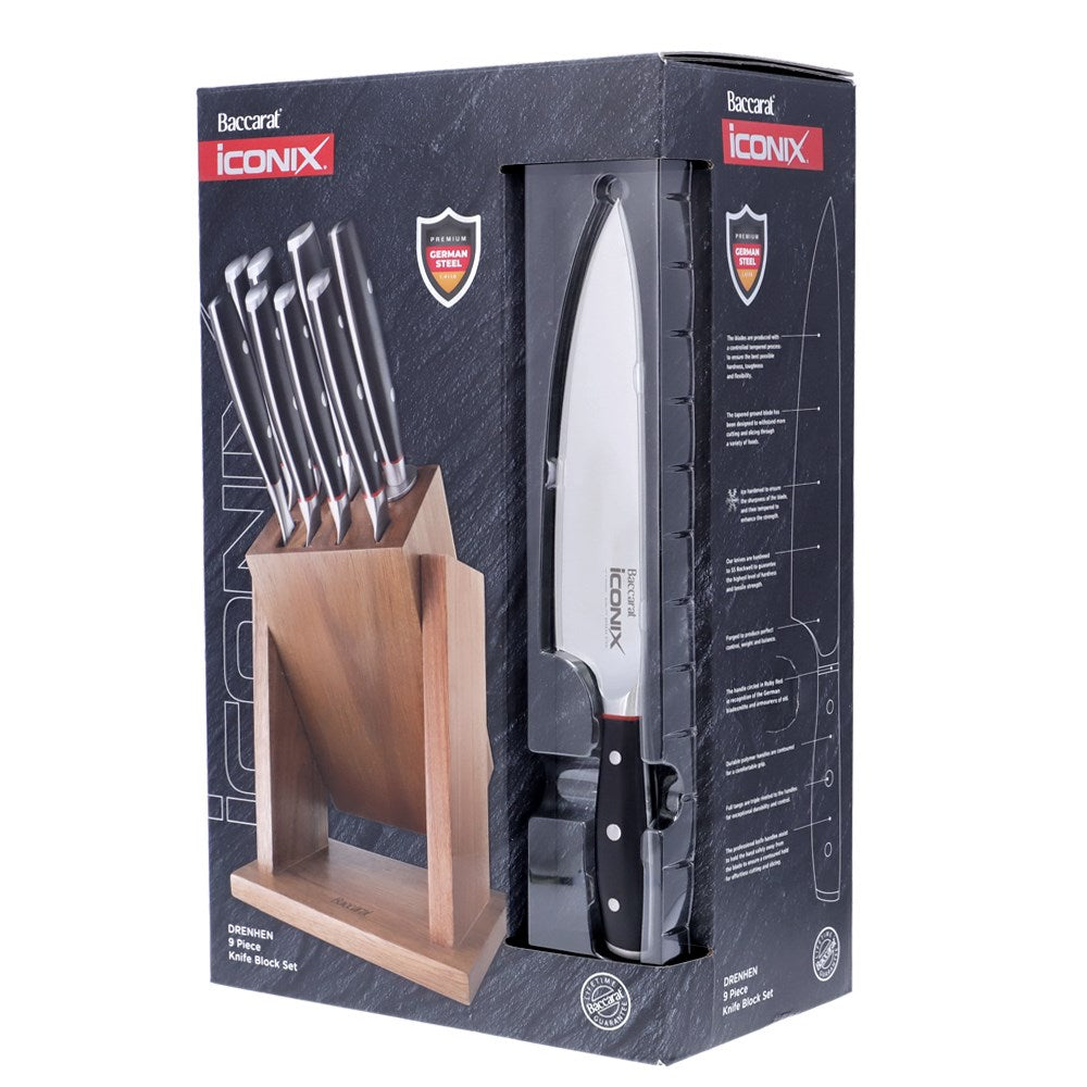 Baccarat iconiX Drenhen Knife Block 9 Piece