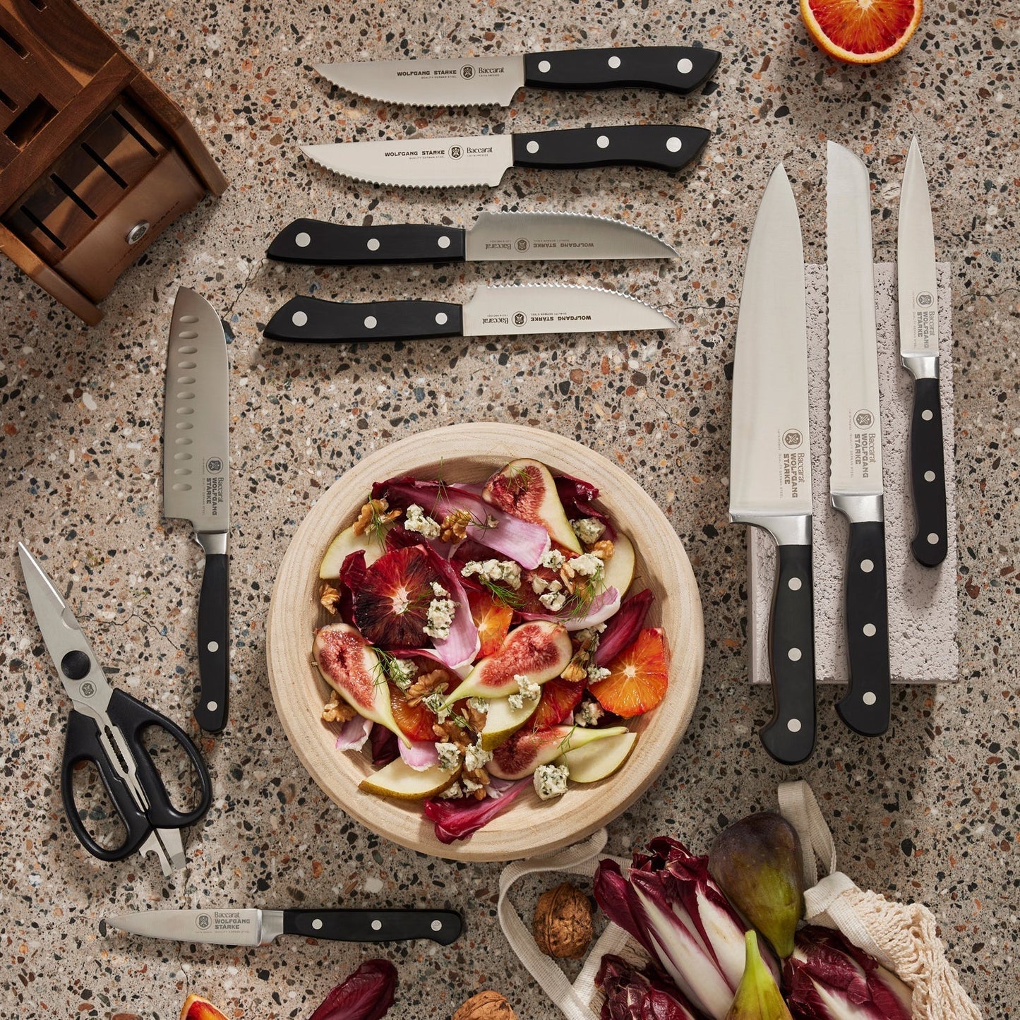 Personalisation For Baccarat Wolfgang Starke Kutchin Knife Block 11 Piece
