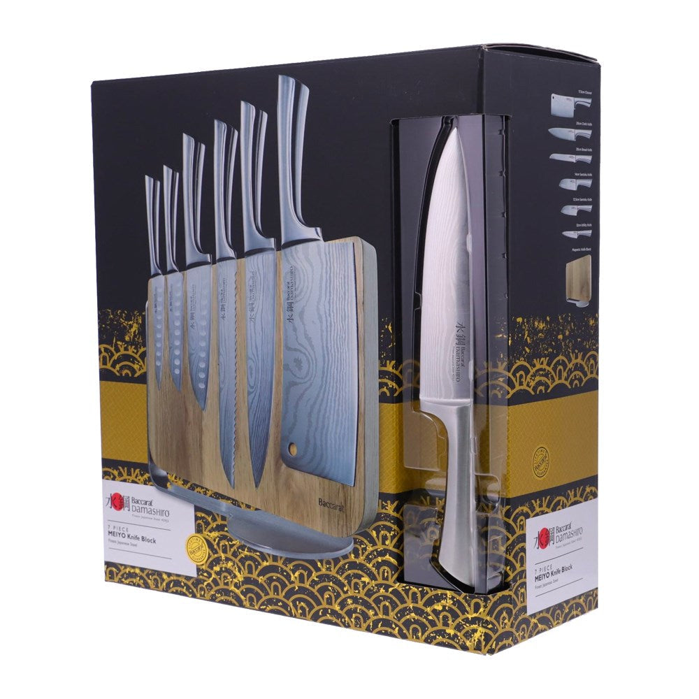 Baccarat Damashiro Meiyo 7 Piece Knife Block