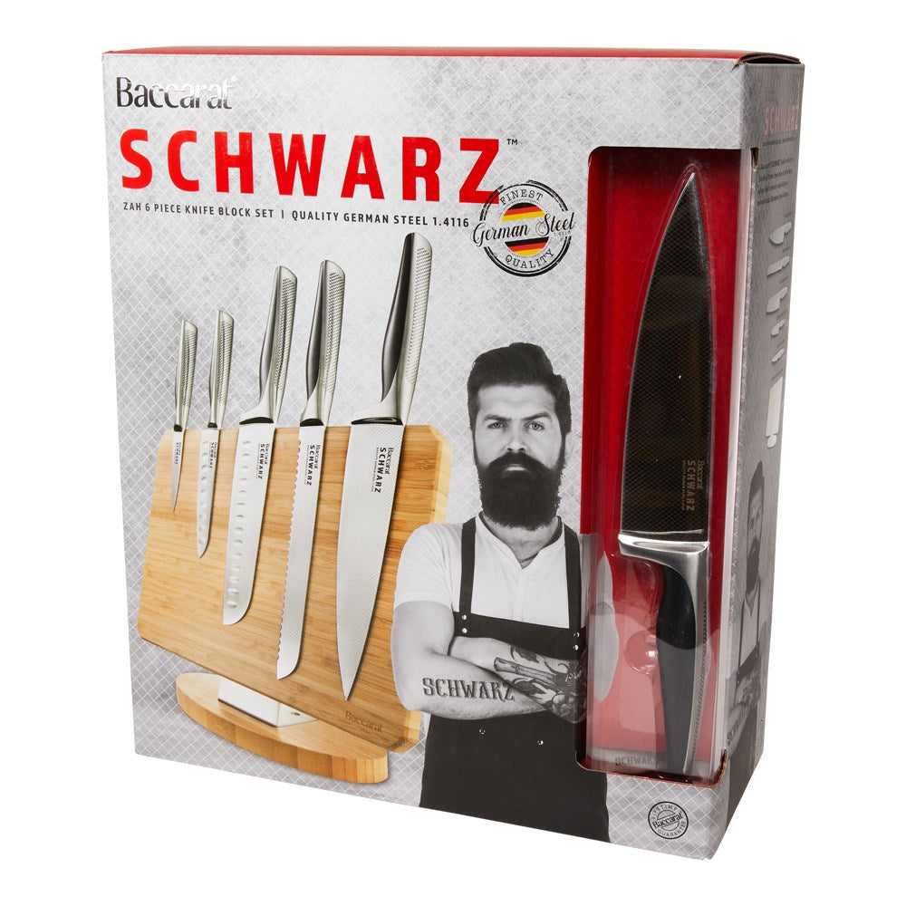 Baccarat SCHWARZ Zah 6 Piece Knife Block