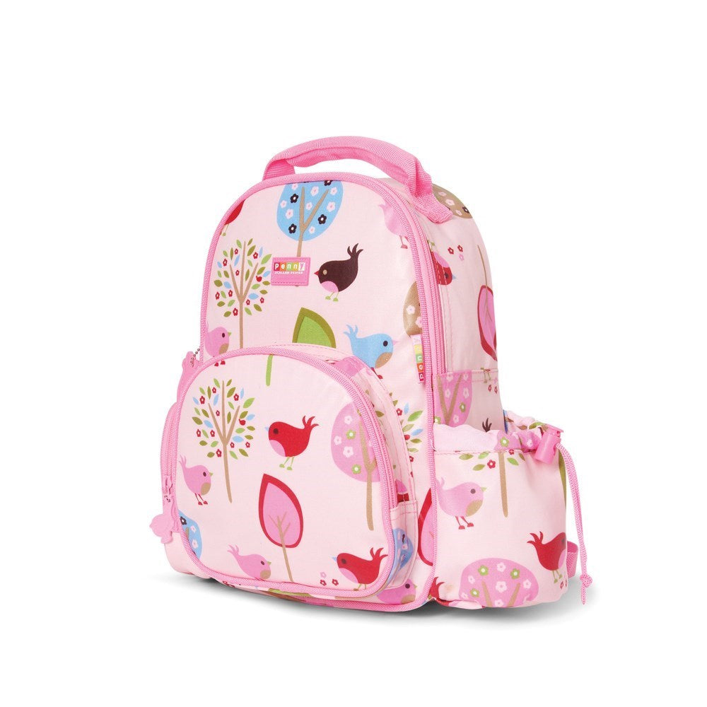 Penny Scallan Chirpy Bird Medium Cotton Canvas Backpack 26 x 34 x 16cm