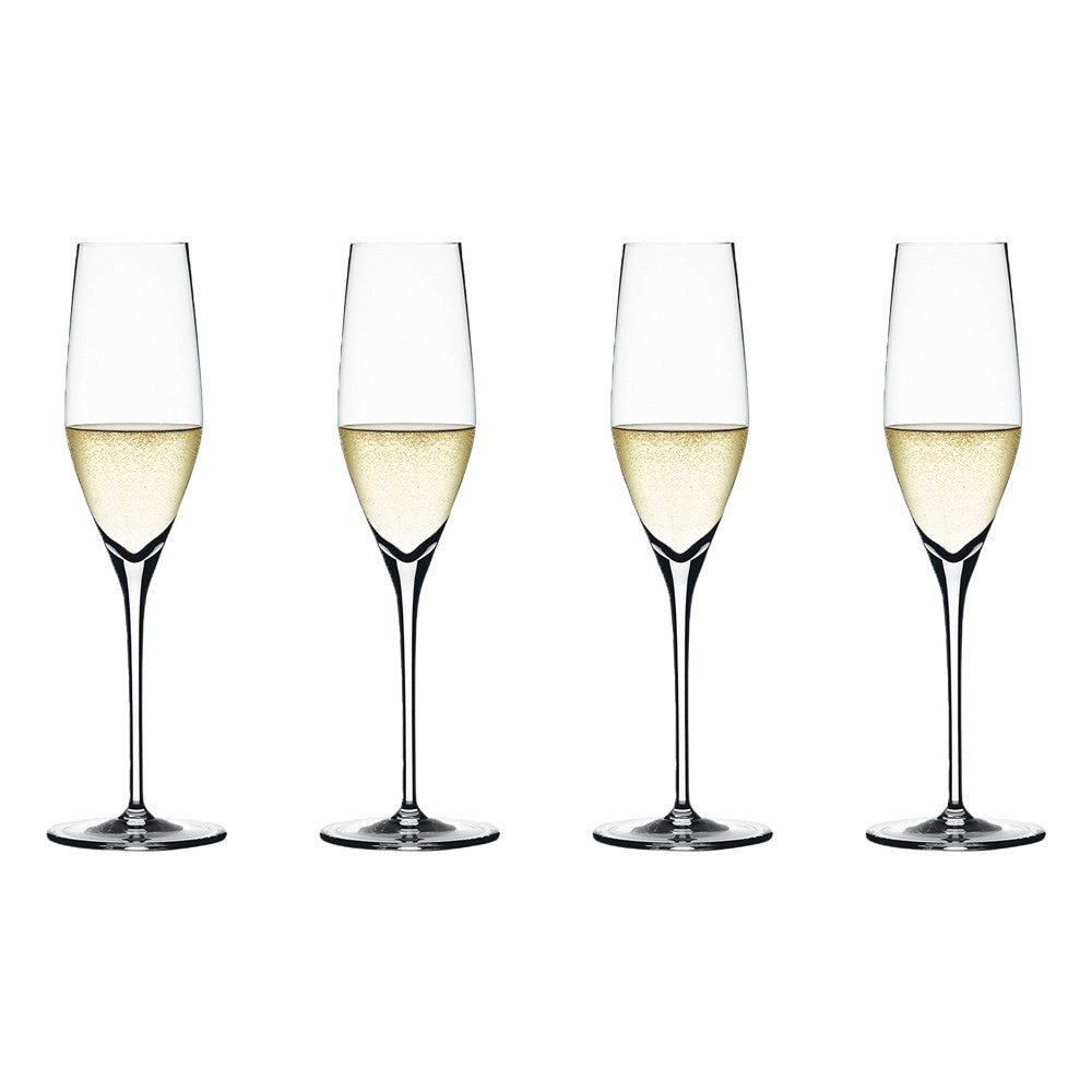 Spiegelau Authentis 4 Piece Crystal Glass Champagne Flute Set