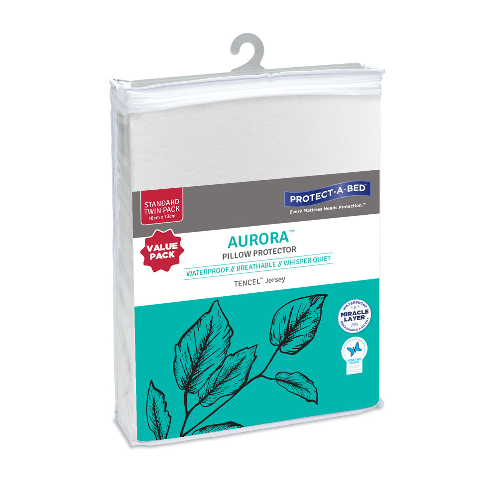 Protect-A-Bed Aurora TENCEL Waterproof Standard Twin Pack Pillow Protectors