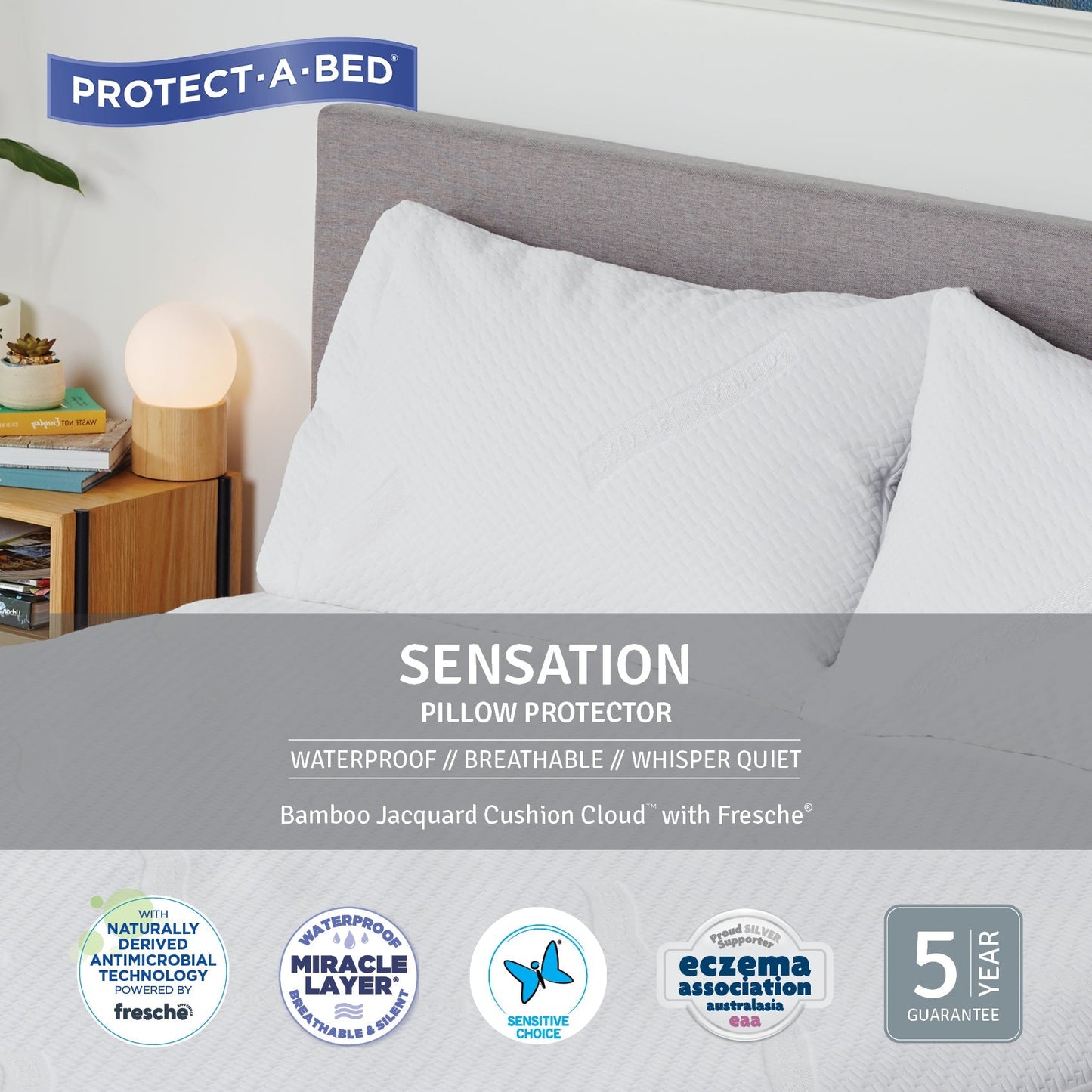 Protect-A-Bed Sensation Waterproof Standard Twin Pack Pillow Protectors