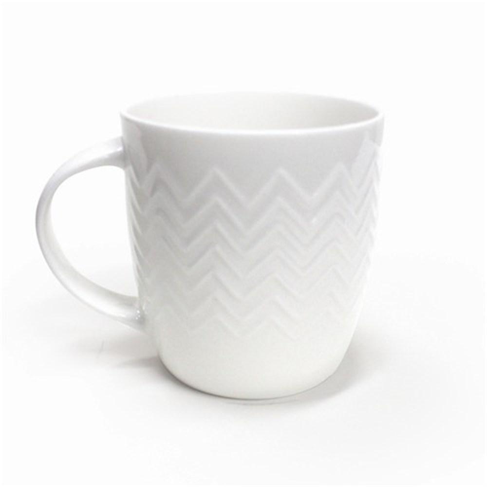 Alex Liddy Bianco Zig Zag Textured Mug 350ml