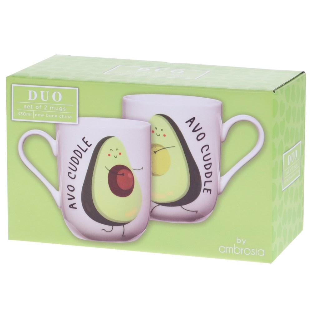 Ambrosia Duo Set of 2 New Bone China Mug 335ml Avo Cuddle