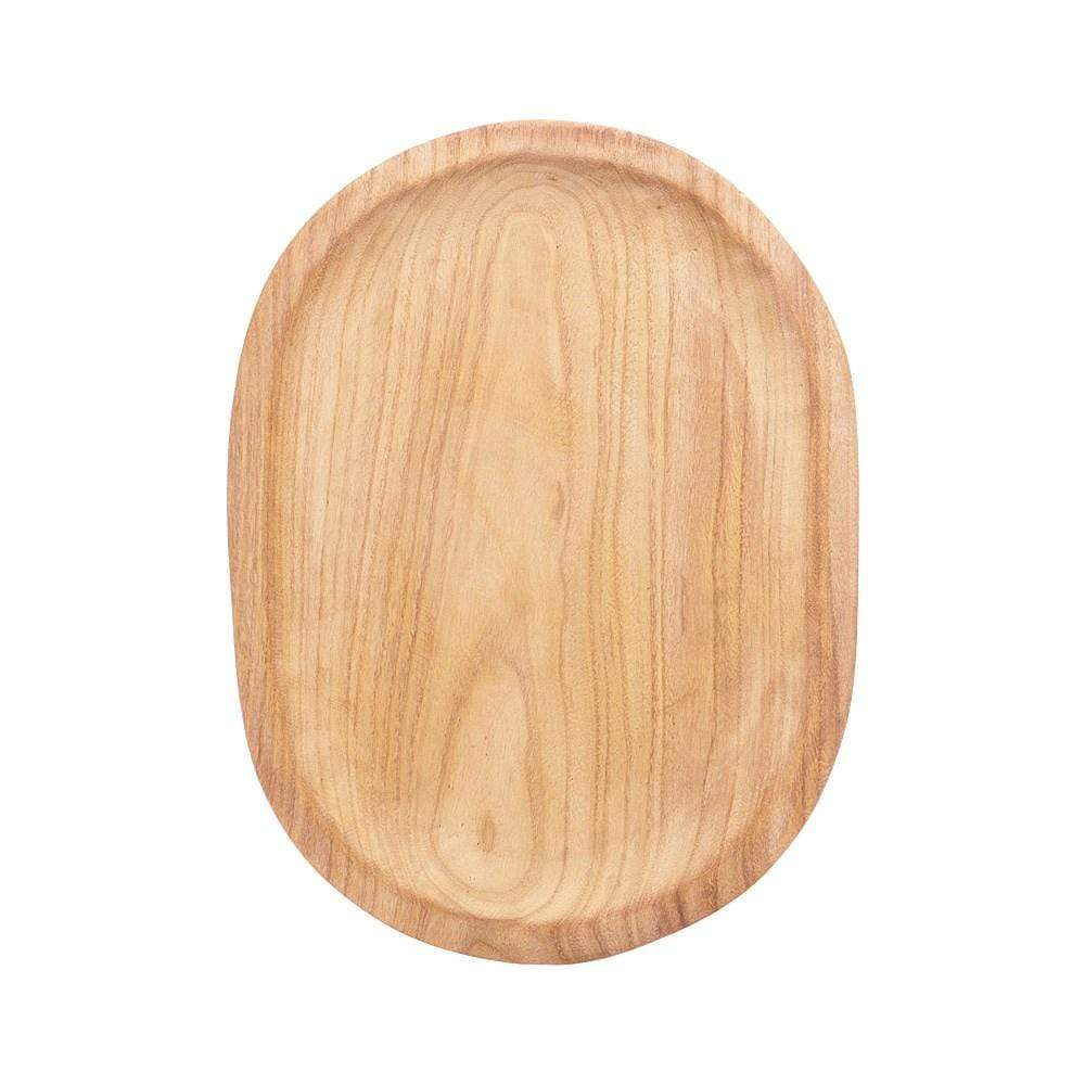 Ambrosia Rustic Paulownia Wood Oval Serving Tray 50 x 38cm Brown