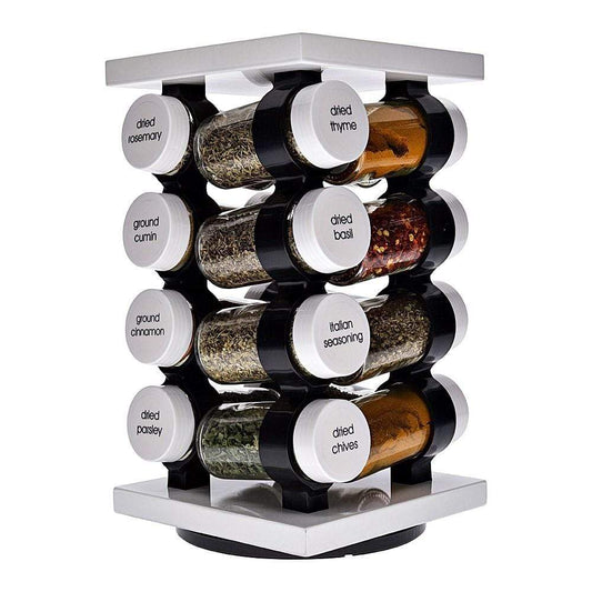 Baccarat Spice Market Aroma 16 Jar Rotating Spice Rack White