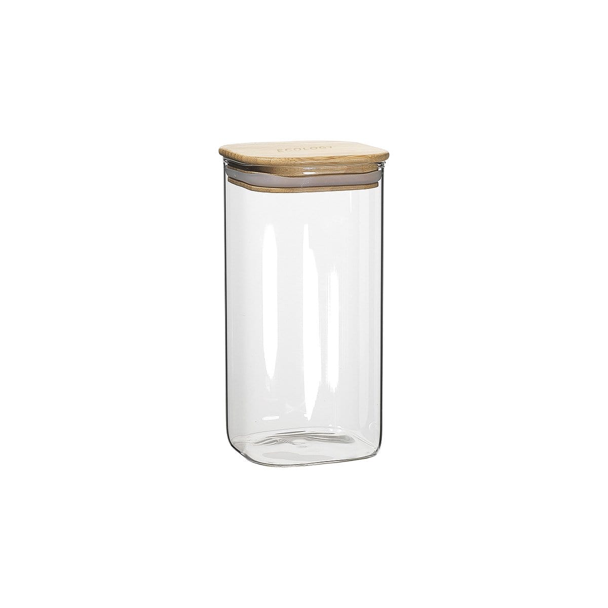 Ecology Pantry Set of 4 Assorted Size Square Glass Canisters