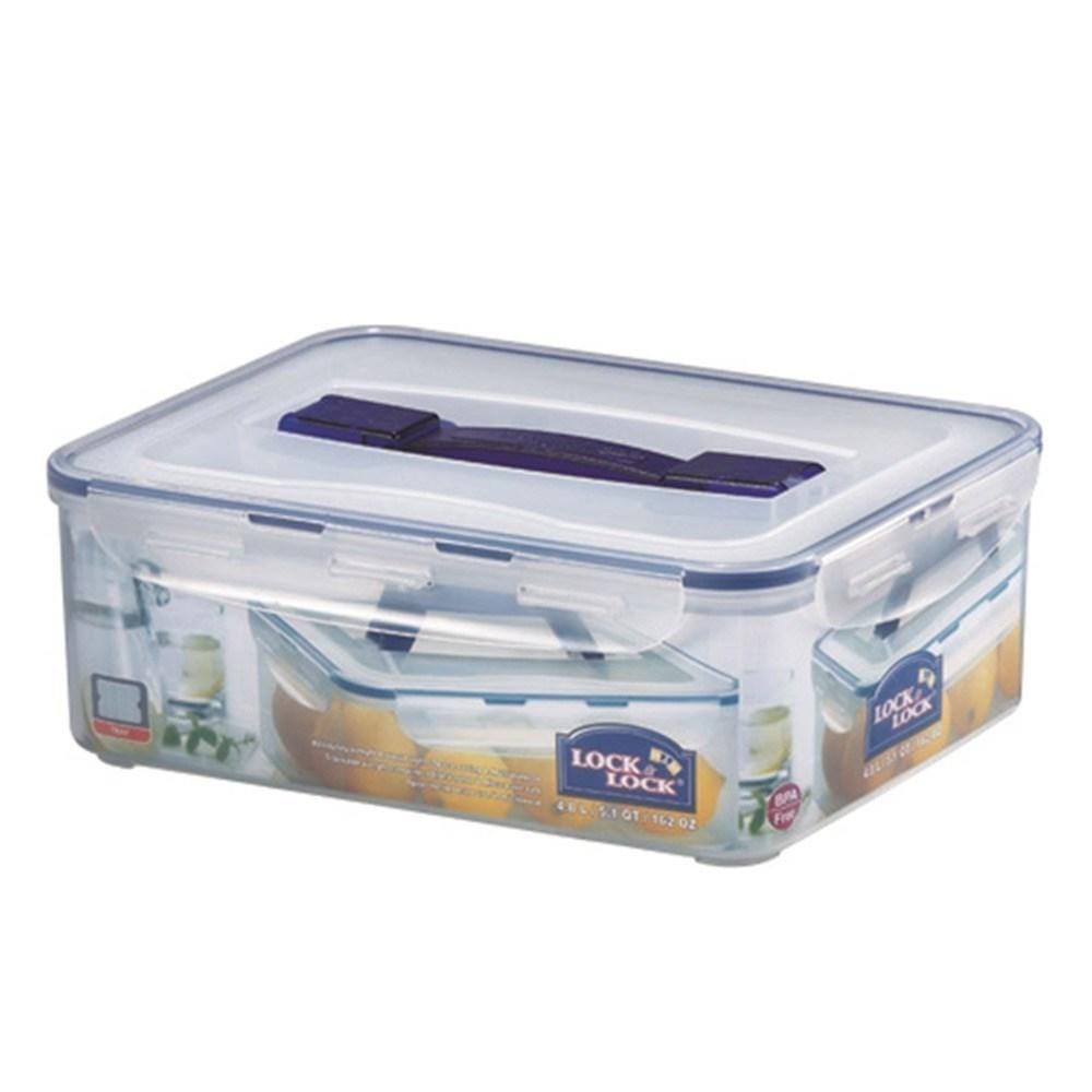 Lock & Lock Classic Tall Rectangle Food Container with Handle 4.8L