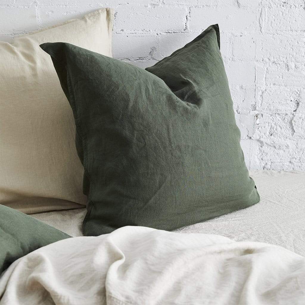 PURE EUROPEAN LINEN EUROPEAN PILLOWCASE MOSS - MyHouse