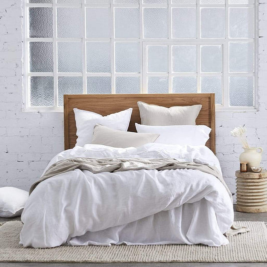 PURE EUROPEAN LINEN QUILT COVER SET WHITE - MyHouse