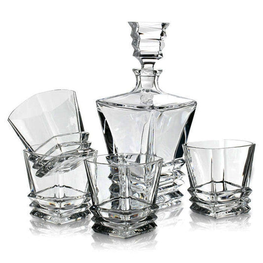 Royal Doulton Crystal Prism 5 Piece Decanter Set