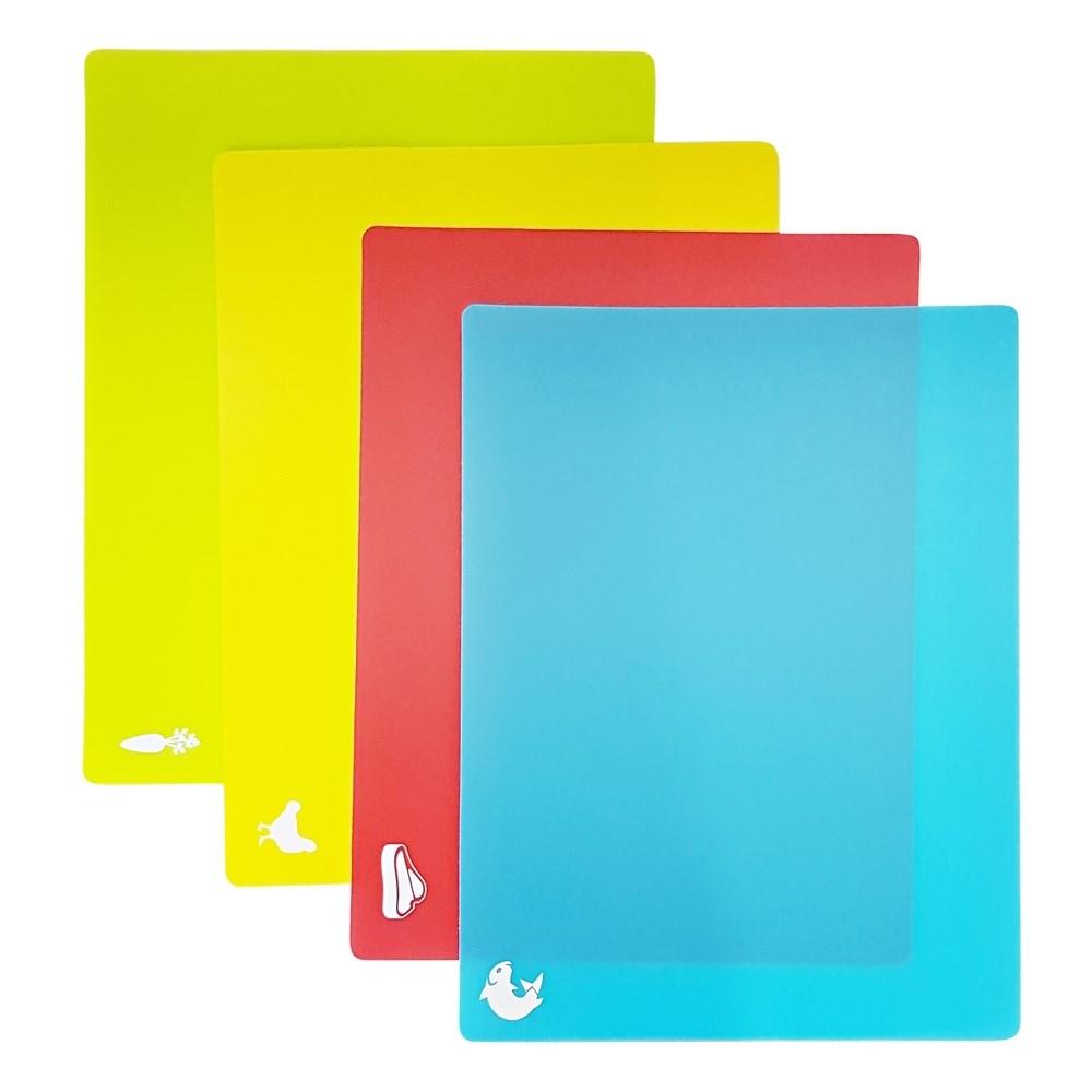 Scullery Essentials Flexible Colour Coded Cutting Mat Set of 4