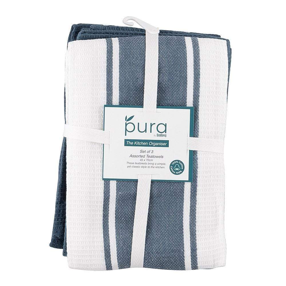 Scullery Pura Tea Towel Set of 3 Grey