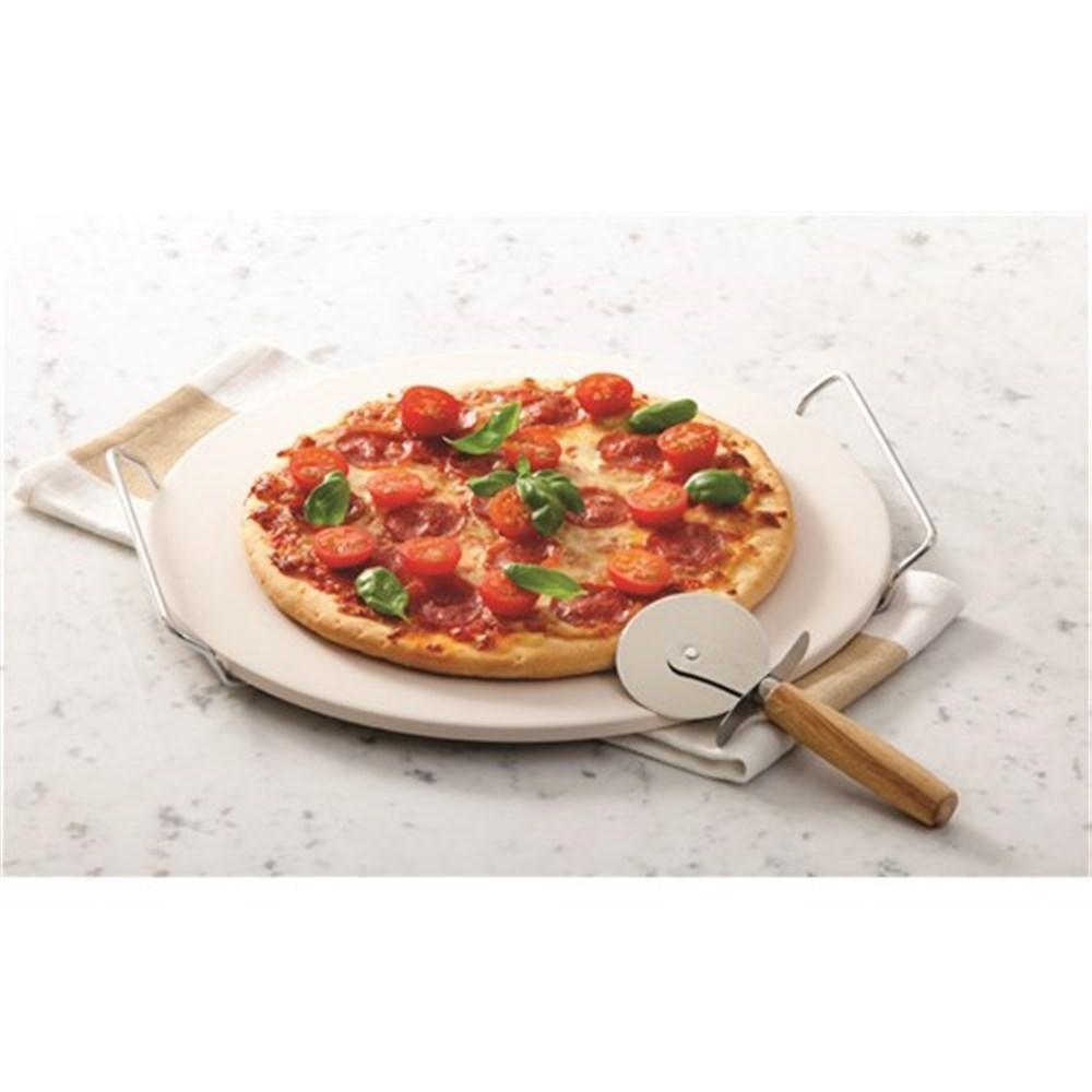 Soffritto Pizza Stone with Rack and Cutter 30cm