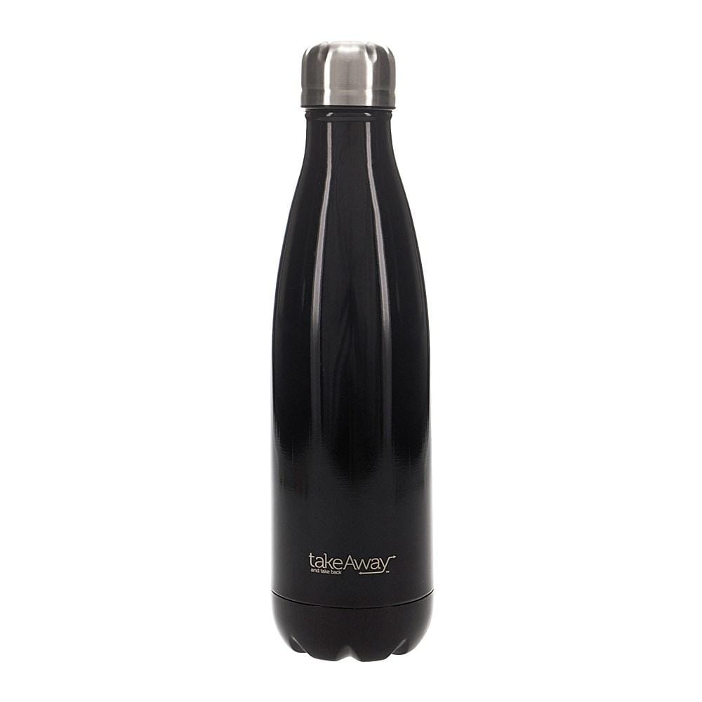 TakeAway Carnival Metalic Stainless Steel Water Bottle 500ml Black