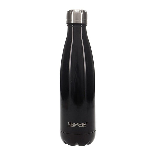 TakeAway Carnival Metalic Stainless Steel Water Bottle 500ml Black