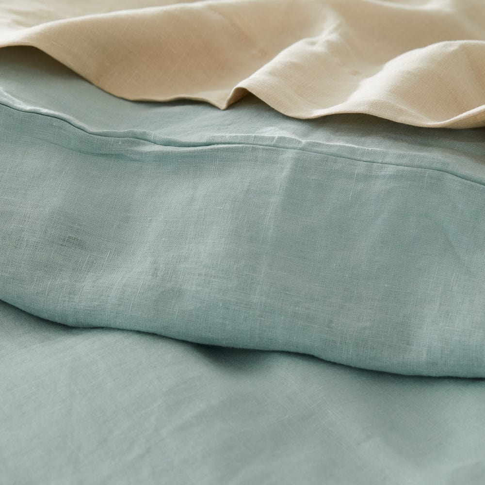 MyHouse Pure European Linen Quilt Cover Set Jade