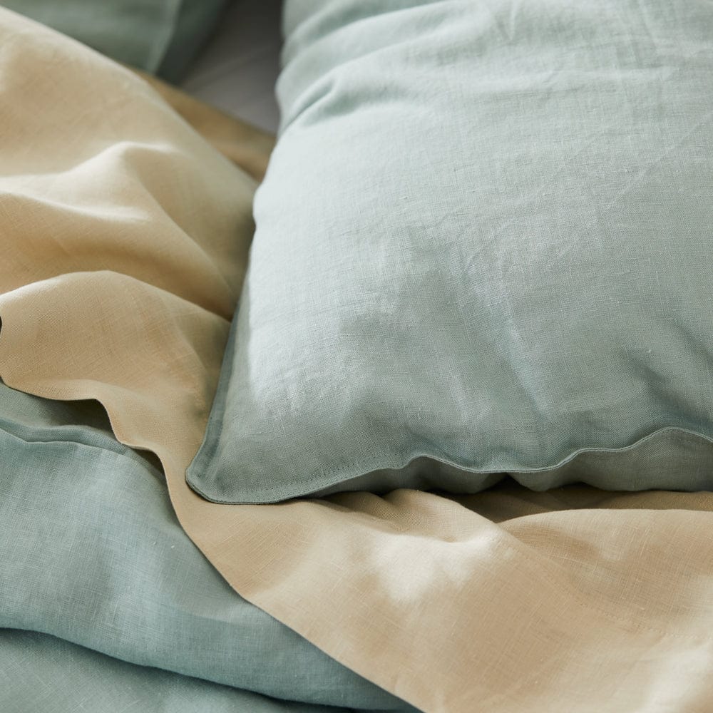MyHouse Pure European Linen Quilt Cover Set Jade