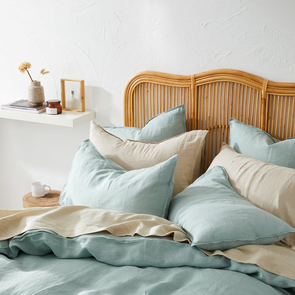 MyHouse Pure European Linen Quilt Cover Set Jade
