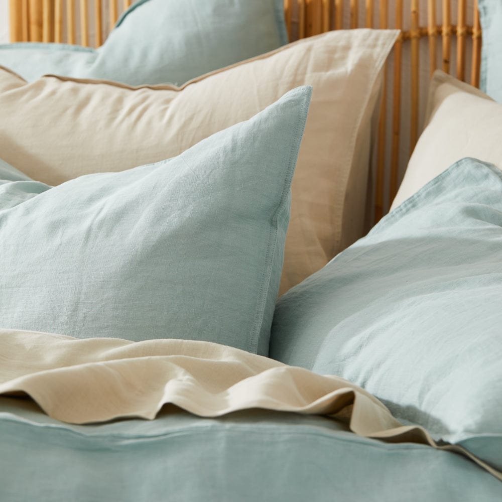 MyHouse Pure European Linen Quilt Cover Set Jade